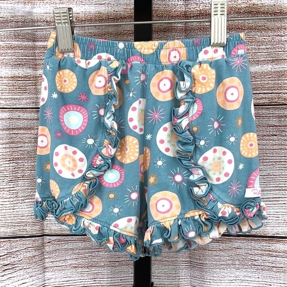 Ruffle Butts Blue Floral Ruffle Trim Shorts Size 5 - Picture 1 of 8